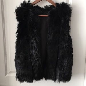 Top shop Black Faux Fur Vest